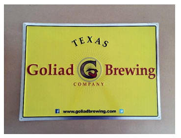 Goliad Brewing Metal Tacker 17.5" x 23.5"